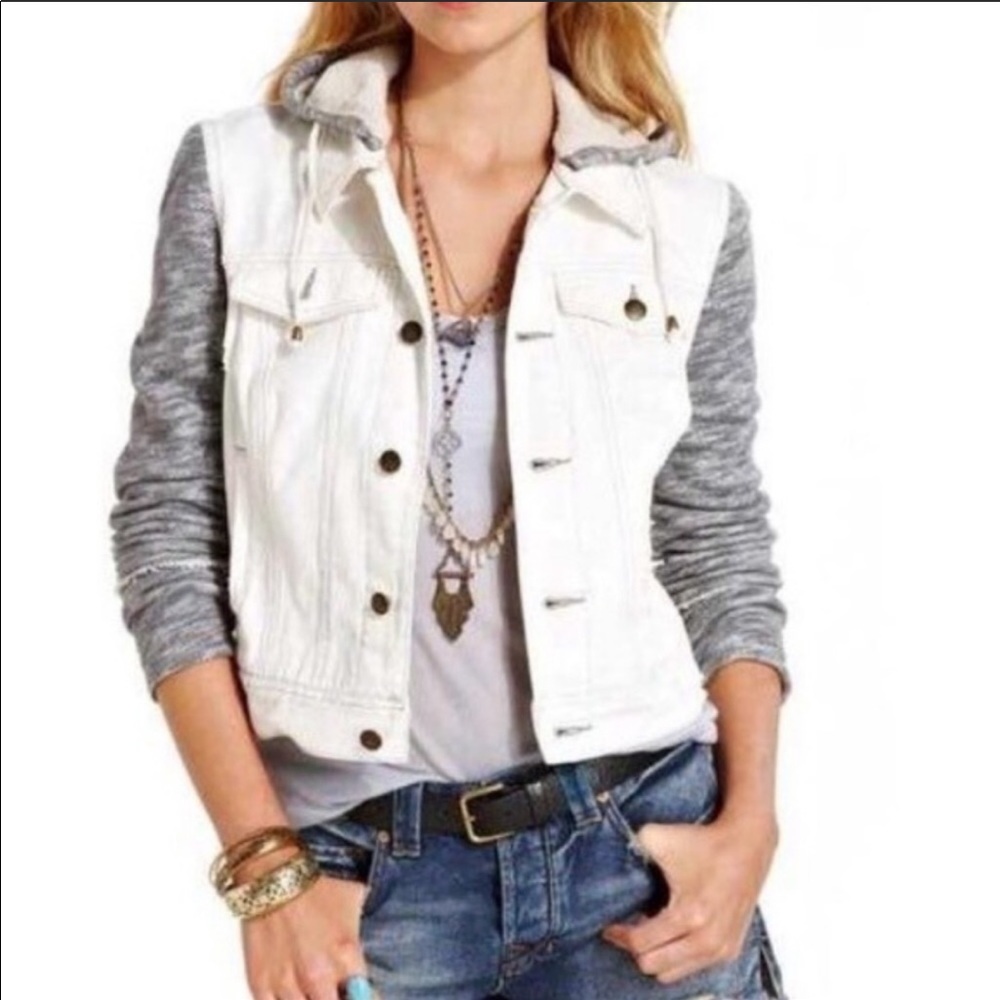 Free people white jean jacket